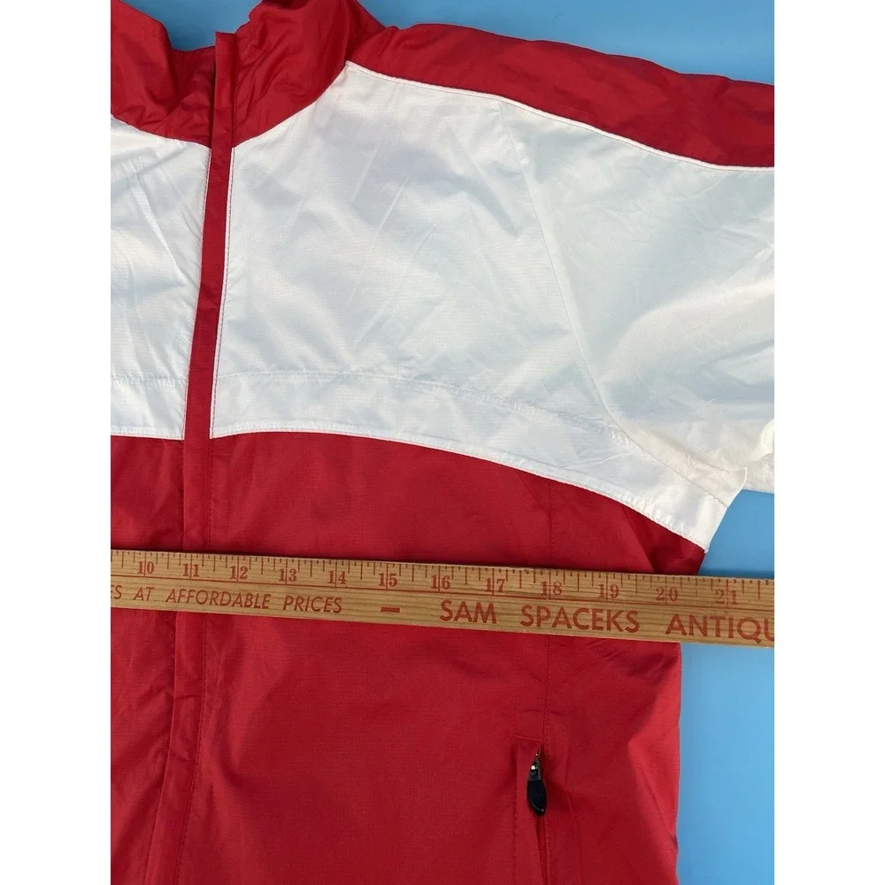 Vintage Nike Team Windbreaker Jacket Men's Large Red White Full Zip Lightweight